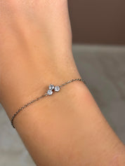 Bracelet argenté avec 3 brillants