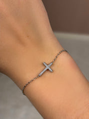 Bracelet croix argenté