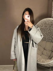 Manteau oversize gris