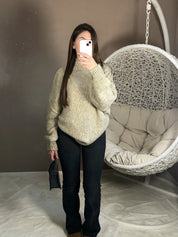 Pull en laine taupe