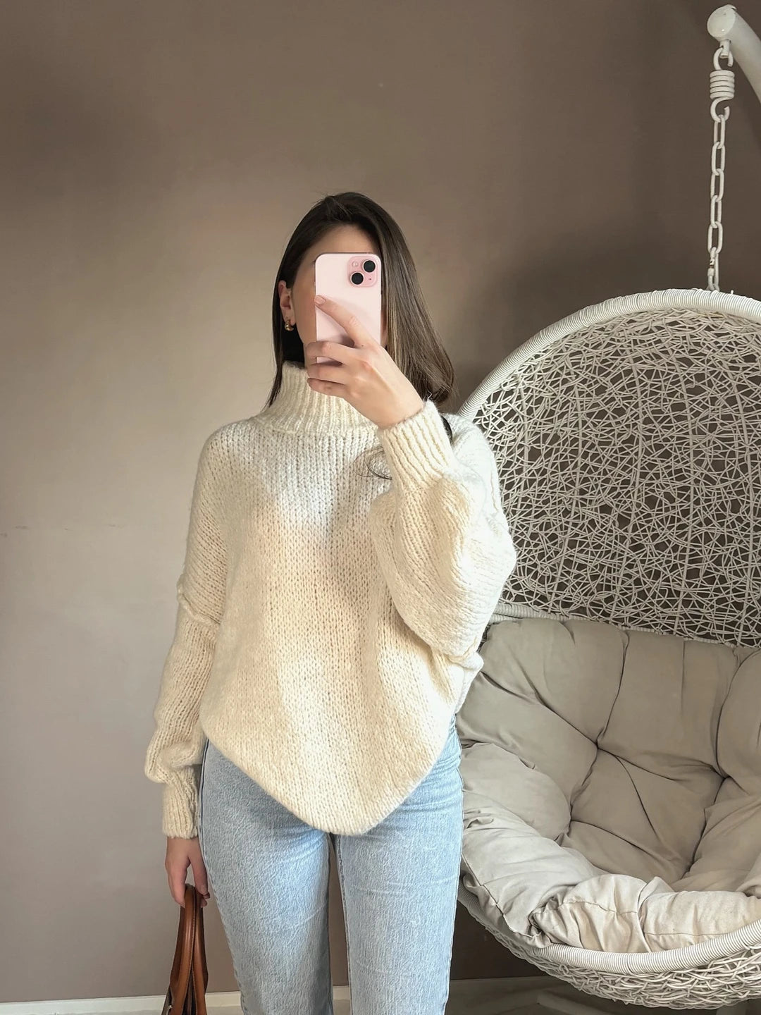 Pull en laine crème