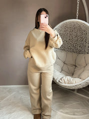 Ensemble sweat beige